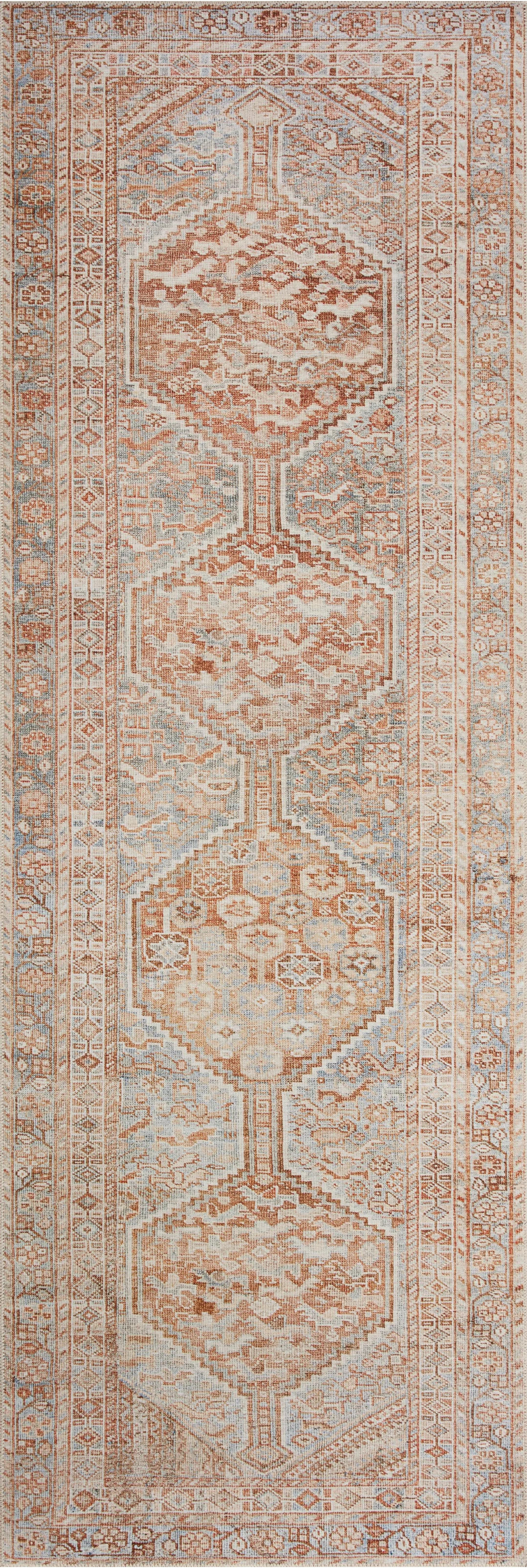 Jules Geometric Tangerine/Mist Area Rug | Wayfair North America