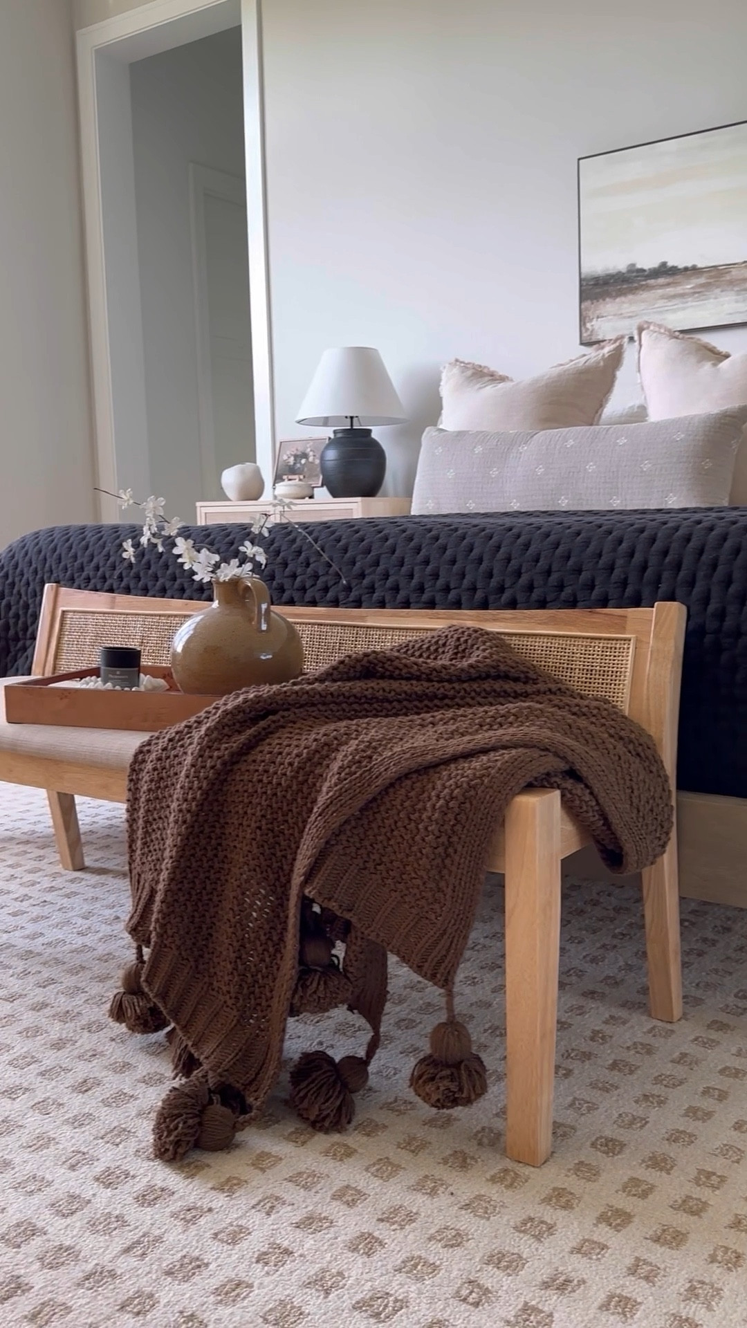 I love a chunky throw blanket for adding texture and contrast to a space. I styled this Target throw in three places in my bedroom and I love them all! Where would you keep it? 
#LTKunder50 

#LTKstyletip #LTKhome