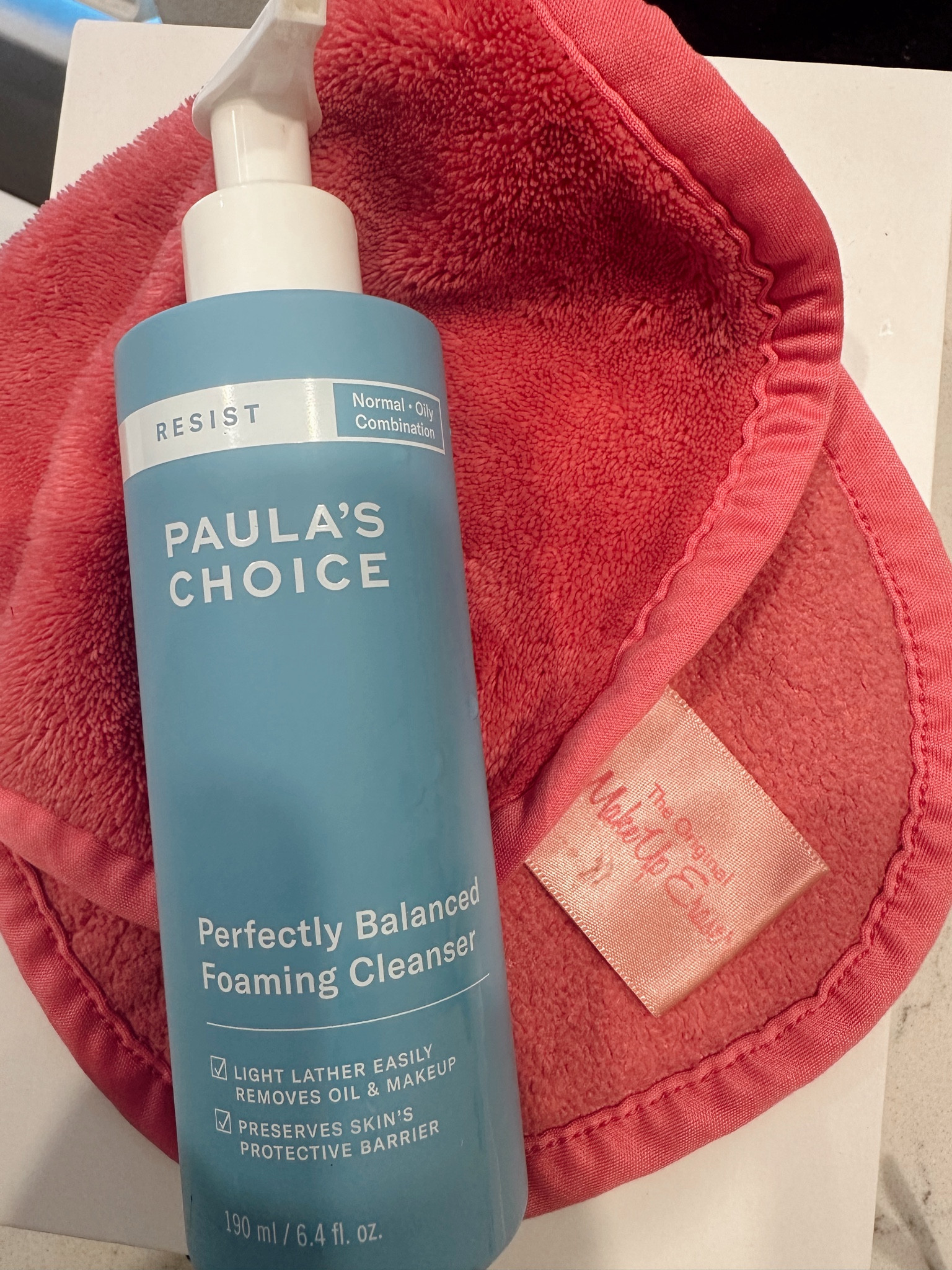 Face wash essentials here. I’ve shared this face cleanser so many times , that’s how much I love it. Paula’s choice foaming cleanser is so smooth on your skin and leaves it feeling super soft & clean ! My makeup remover cloth is called the makeup eraser & works great to get off a full face of makeup 

#LTKxPrimeDay #LTKBeauty #LTKFindsUnder50