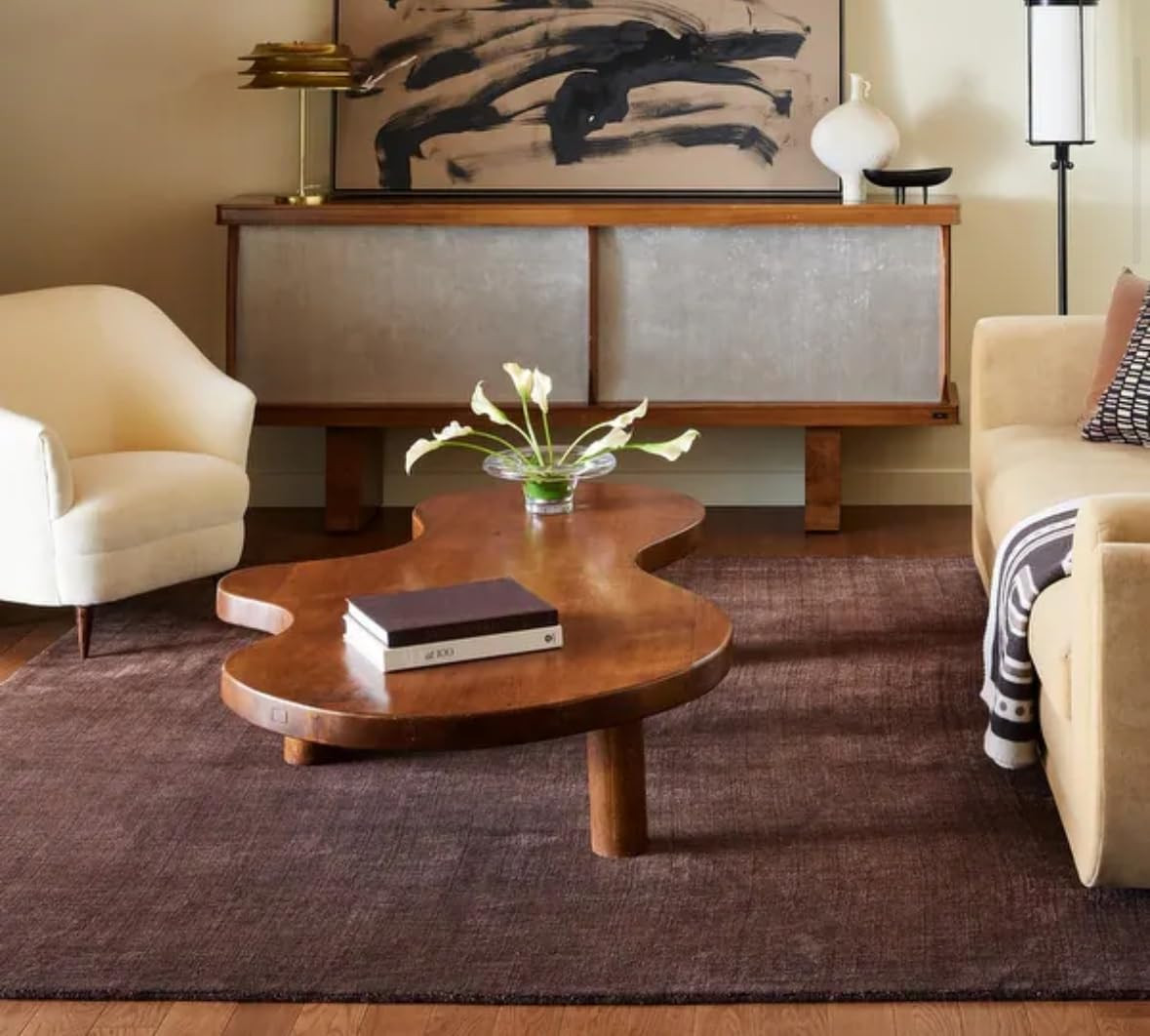 Rugs USA x Arvin Olano Arrel Speckled Wool-Blend Area Rug - 9x12 Area Rug Contemporary Truffle Br... | Amazon (US)