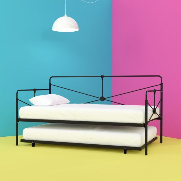 Queer Eye Leopold Metal Daybed, Black, Twin/Twin Size | Walmart (US)