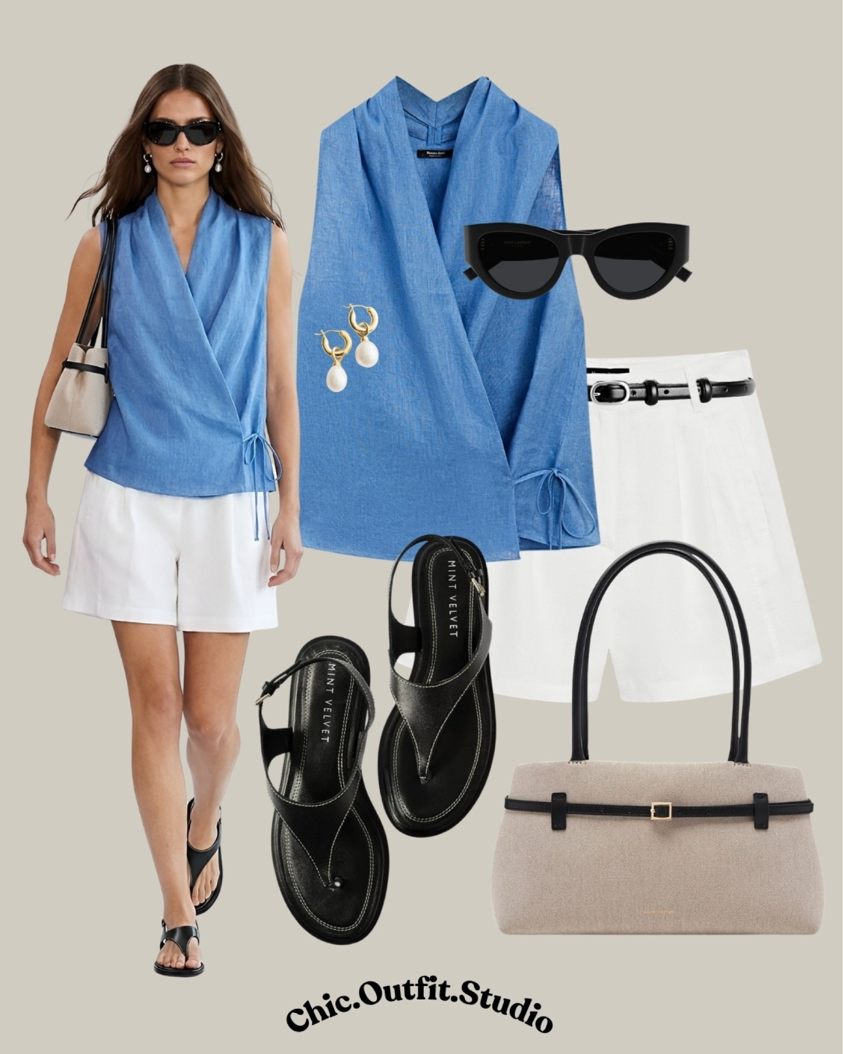 💫Blue Linen Wrap Top + White Linen Shorts | Chic Summer Linen Outfit
💫A sky-blue linen wrap top paired with crisp white linen shorts creates the ultimate elevated summer outfit. Lightweight, breathable fabrics keep this look cool on hot days, while black accessories add a modern contrast. Effortless, polished, and perfect for warm-weather dressing.
💫Ideal for vacation sightseeing, coastal lunches, summer shopping days, travel outfits, or casual brunch dates.
💫Tags: linen outfit women, blue linen top outfit, white linen shorts outfit, summer linen outfit, european summer style, chic vacation outfit, resort wear women, old money summer outfit, minimalist summer style, elegant casual outfit, warm weather outfit women, coastal chic outfit


#LTKshoes #LTKsummer #LTKbag