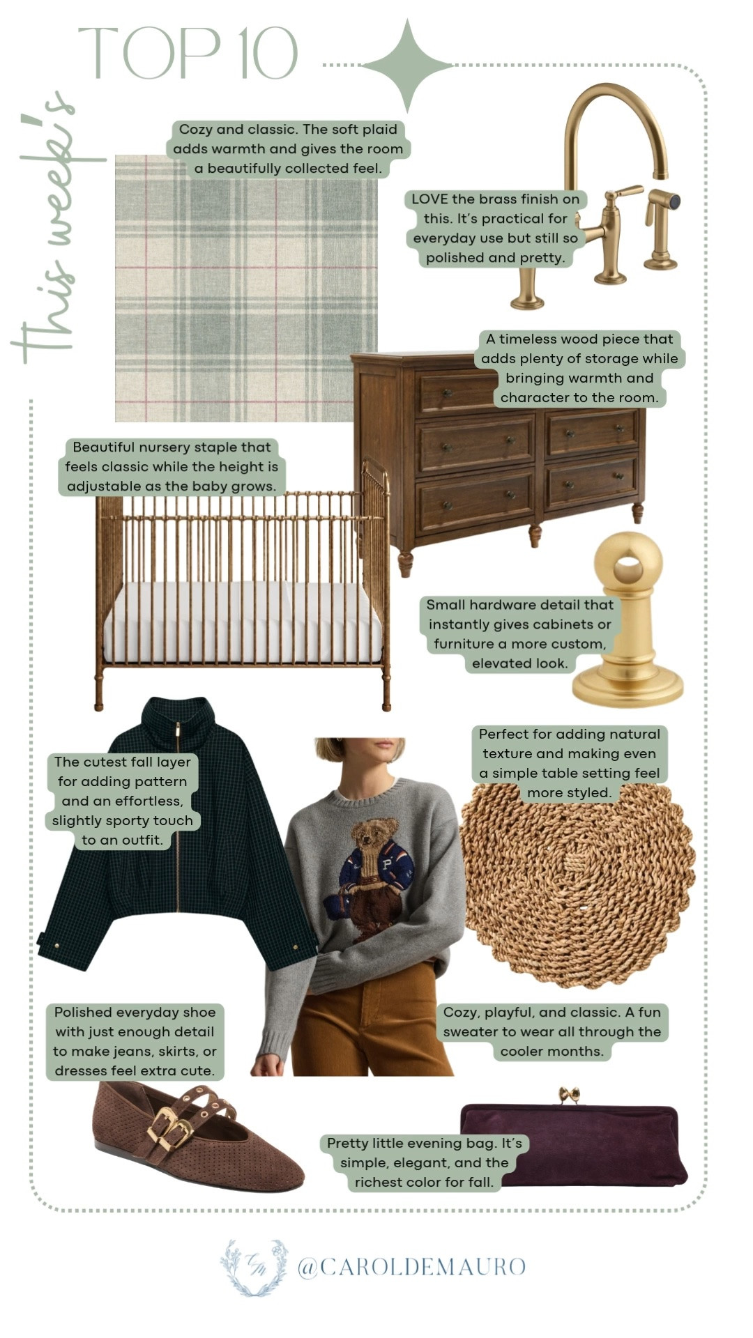 This week's top 10 favorites span fashion, home, and nursery! From a gold kitchen faucet to a cozy bear sweater, these are the picks everyone loved.

follower favorites, weekly top 10, nursery decor, plaid wallpaper, iron crib, weekly roundup

#LTKHome #LTKootd #LTKKids