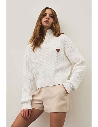 Naia Cropped Cable Knit | David Jones (Australia & New Zealand)