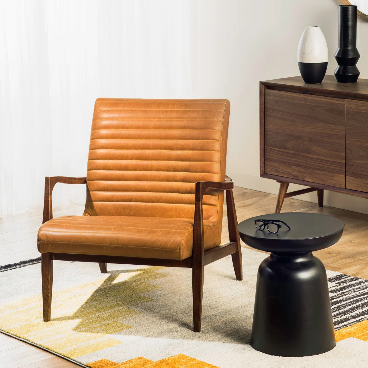 Rowan Full-Grain Genuine Italian Leather Armchair | Wayfair North America