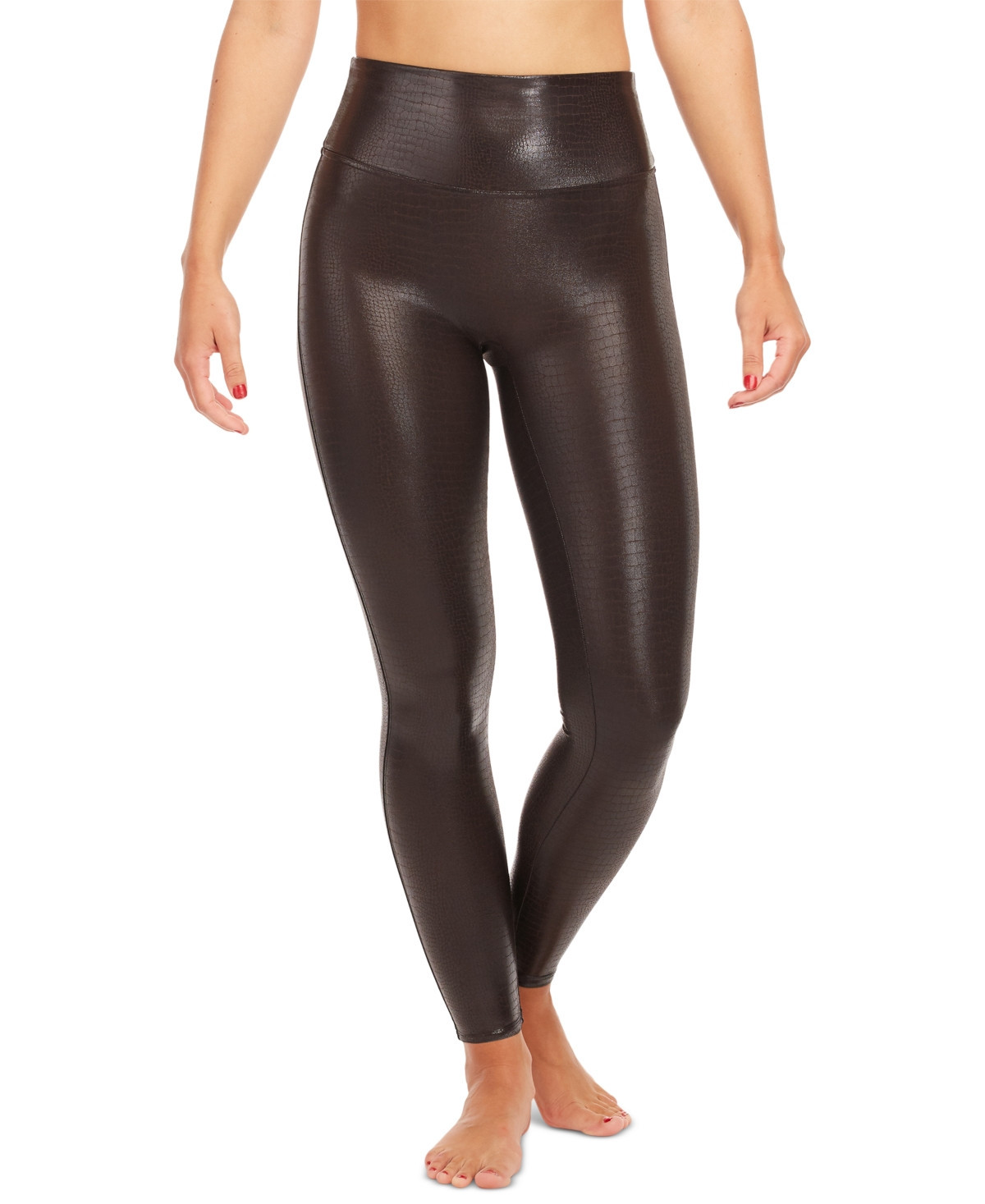 Spanx Women's Faux Leather Croc Tummy Shaping Leggings | Macys (US)