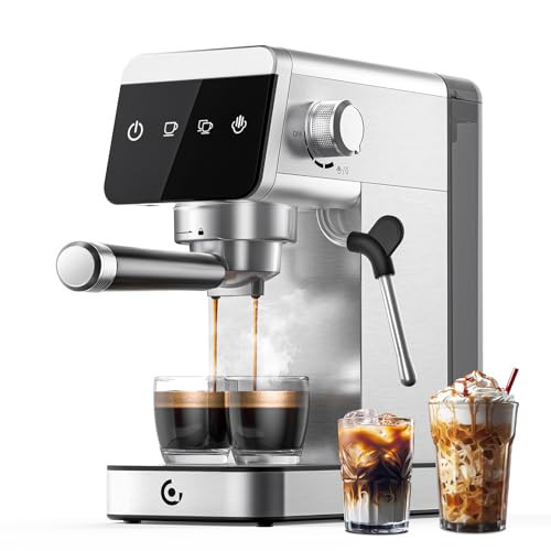 AMZCHEF Espresso Coffee Machine|20 Bar Pressure System|LED Touch Screen|Compact Design Perfect for Home & Office|41oz Water Tank | Amazon (US)