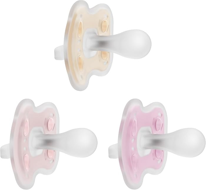 Dr. Brown's Advantage One-Piece Silicone Baby Pacifier, Fully Symmetrical Soother, Ecru/Light Pin... | Amazon (US)