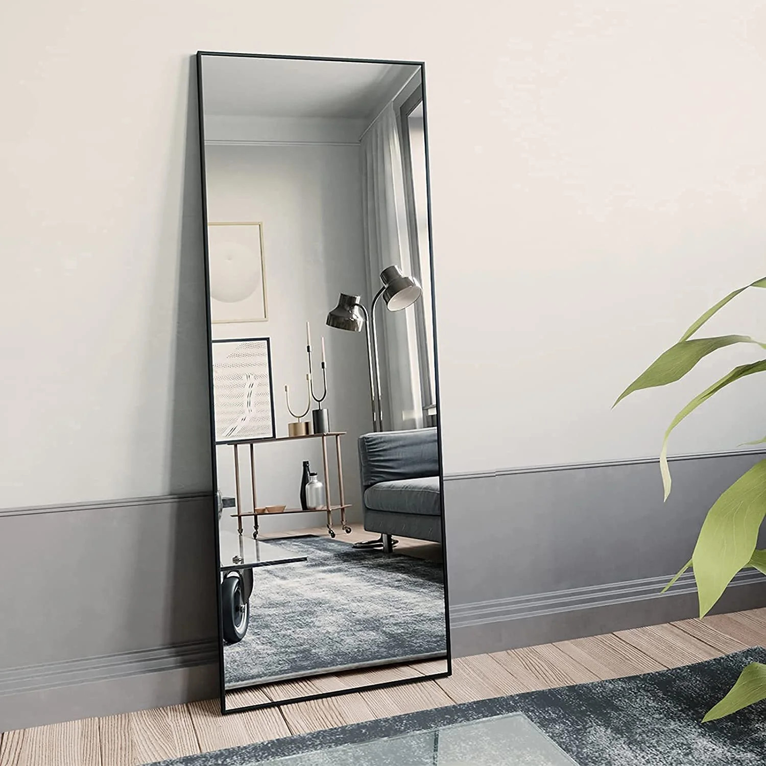 BEAUTYPEAK Full Length Mirror  Rectangle Body Dressing Floor Mirrors for Standing Leaning Wall-Mo... | Walmart (US)