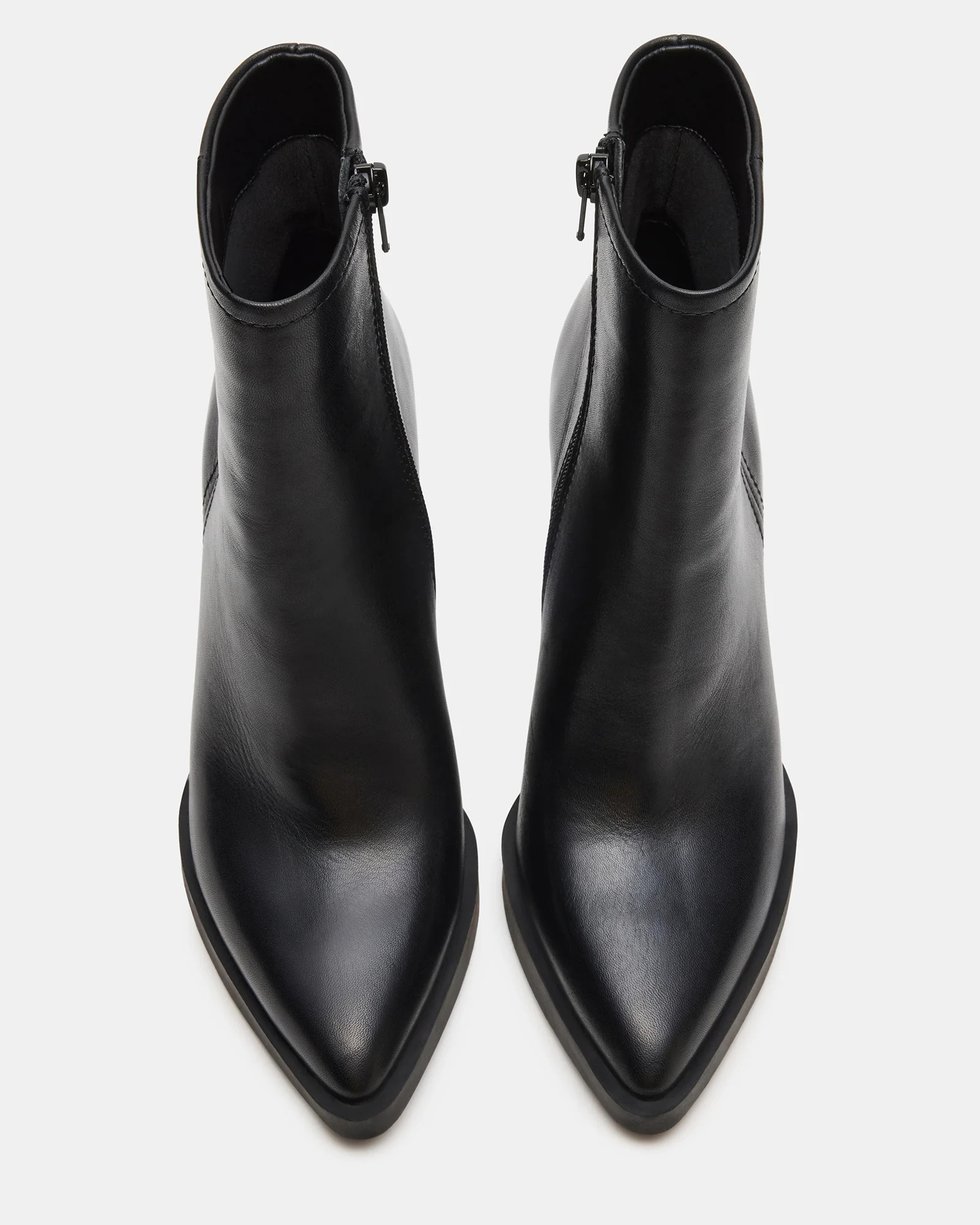 HARDEN Black Leather Women's Pointed-Toe Ankle Boot | Steve Madden (US)