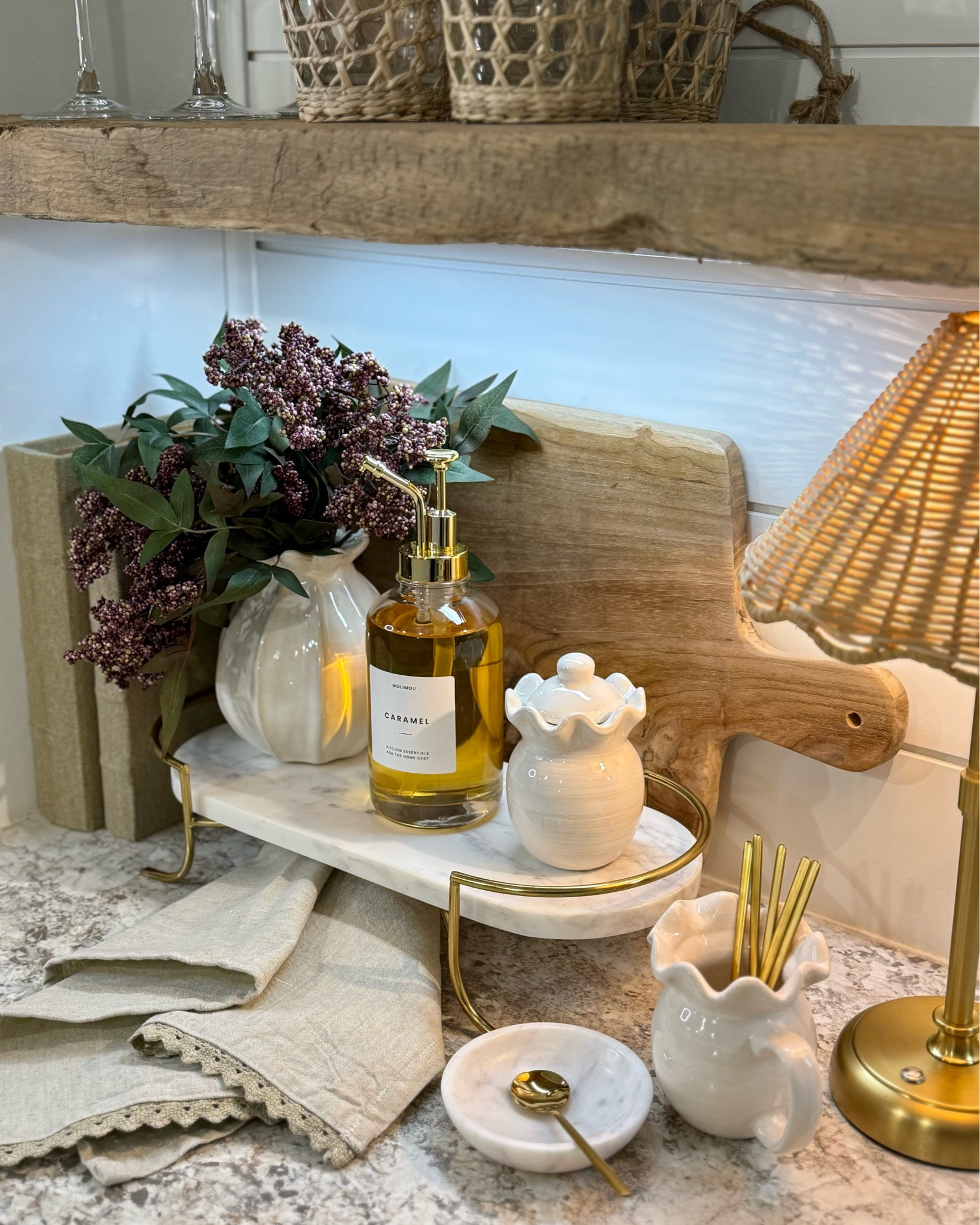 LATE SUMMER COFFEE BAR

Follow @farmtotablecreations on Instagram for more home finds and styling inspiration.

There’s something about a softly styled coffee bar that makes everyday routines feel a little more special. Layering warm wood tones, creamy ceramics, fresh florals, and cozy textures creates an inviting space that transitions beautifully from summer into fall. Every piece in this setup is linked so you can recreate the look in your own home.#CoffeeBarStyling #HomeDecorFinds #NeutralHome #AmazonHomeFinds

#LTKHome #LTKHome #LTKSaleAlert