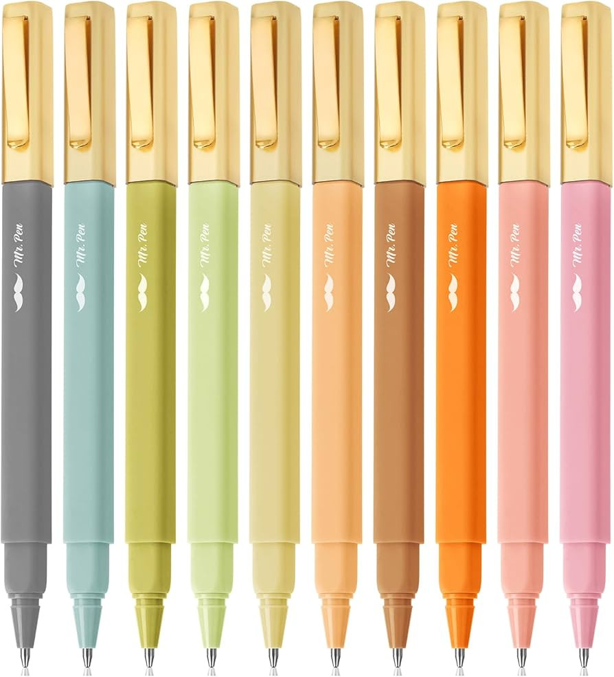 Mr. Pen- Aesthetic Pens, 10 Pack, Assorted Colors, Fast Dry, No Smear Bible Pens No Bleed Through... | Amazon (US)
