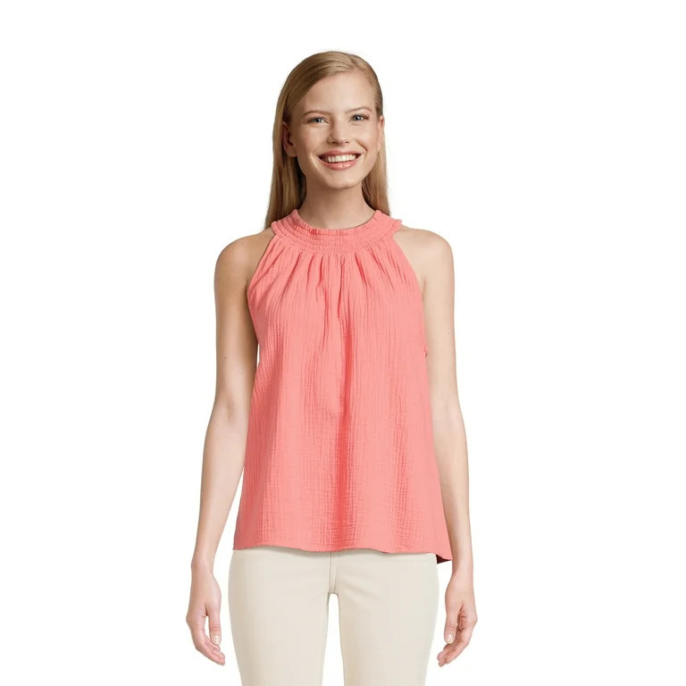 Time and Tru Women's Smocked Halter Woven Top | Walmart (US)