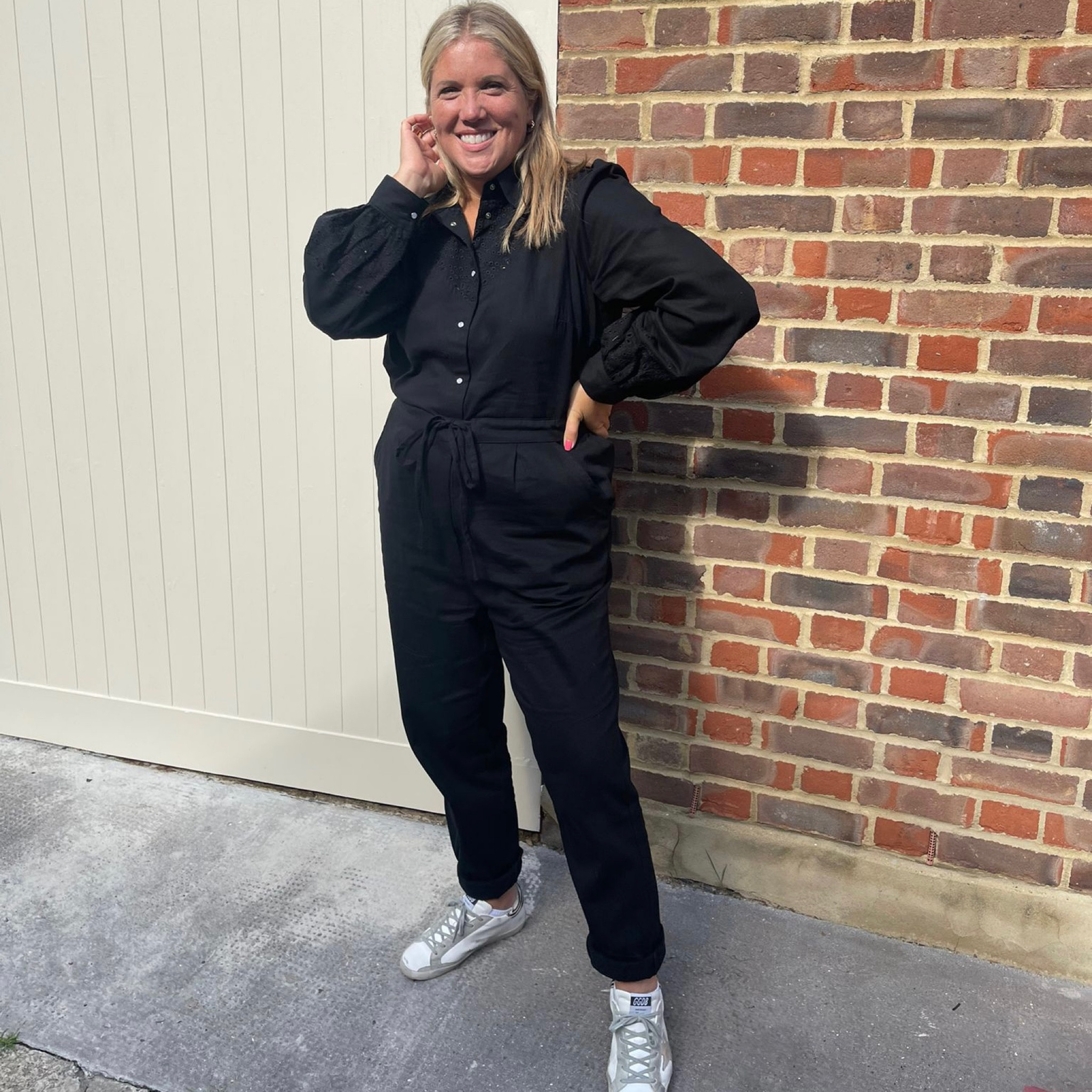 Broderie anglaise jumpsuit and golden goose trainers 

#LTKstyletip #LTKeurope