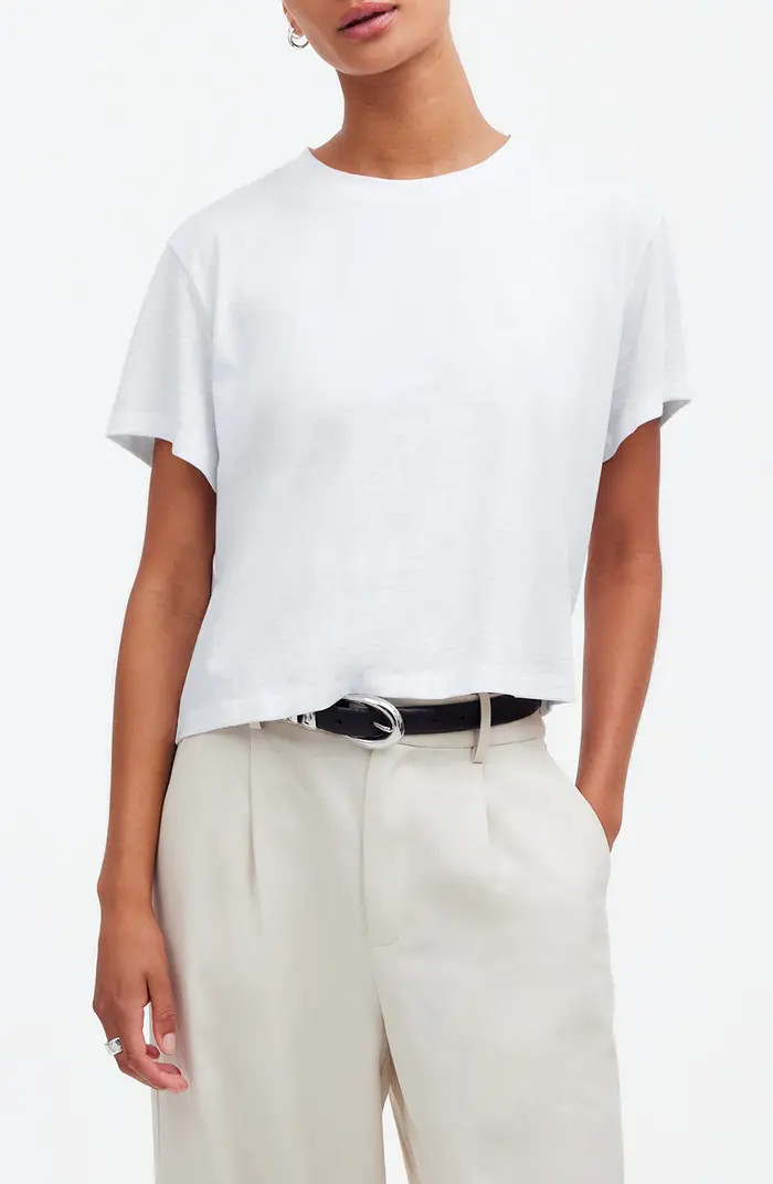 Boxy Crop Cotton Slub T-Shirt | Nordstrom
