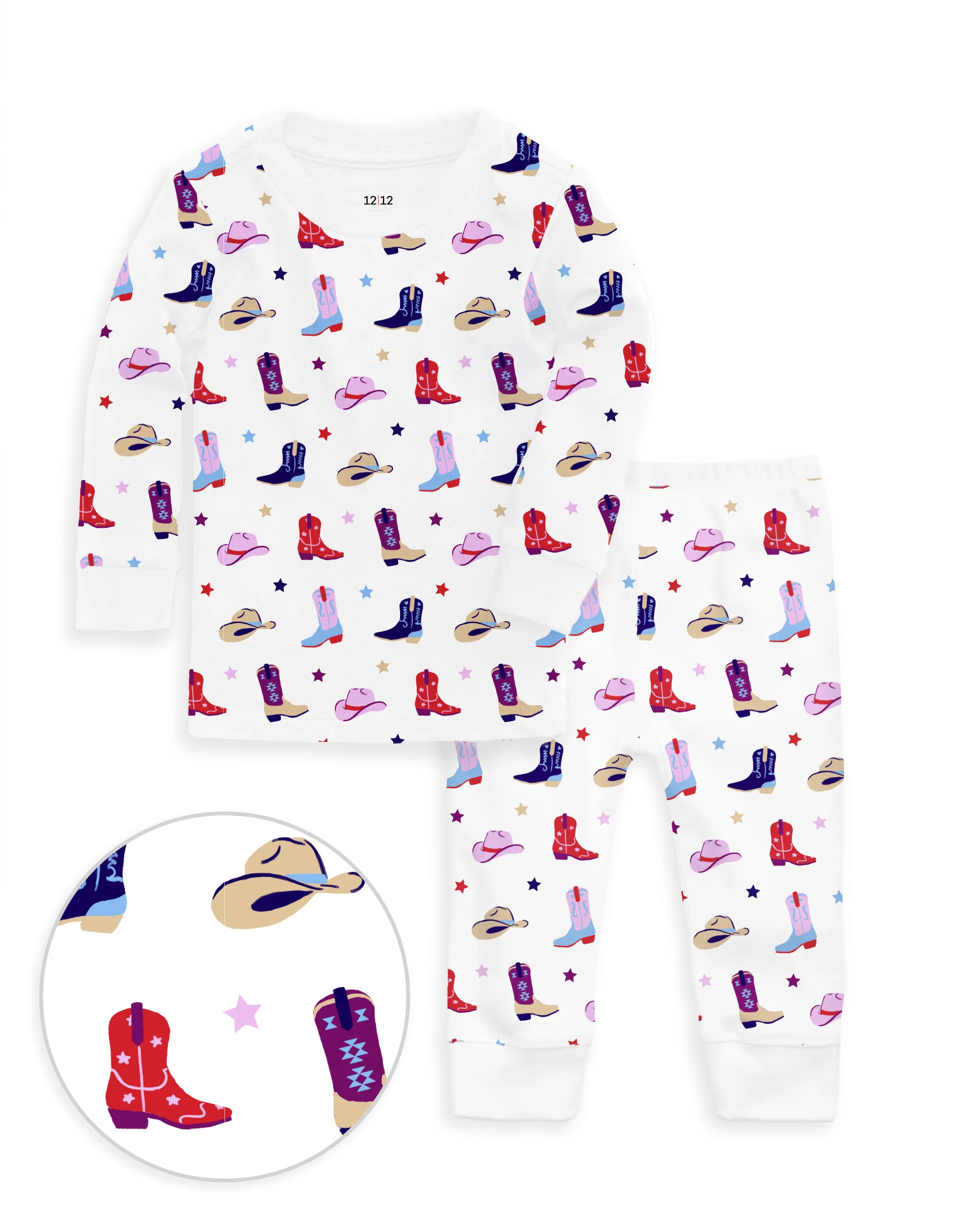 The Organic Long Sleeve Pajama Set [Giddy Up] | 1212