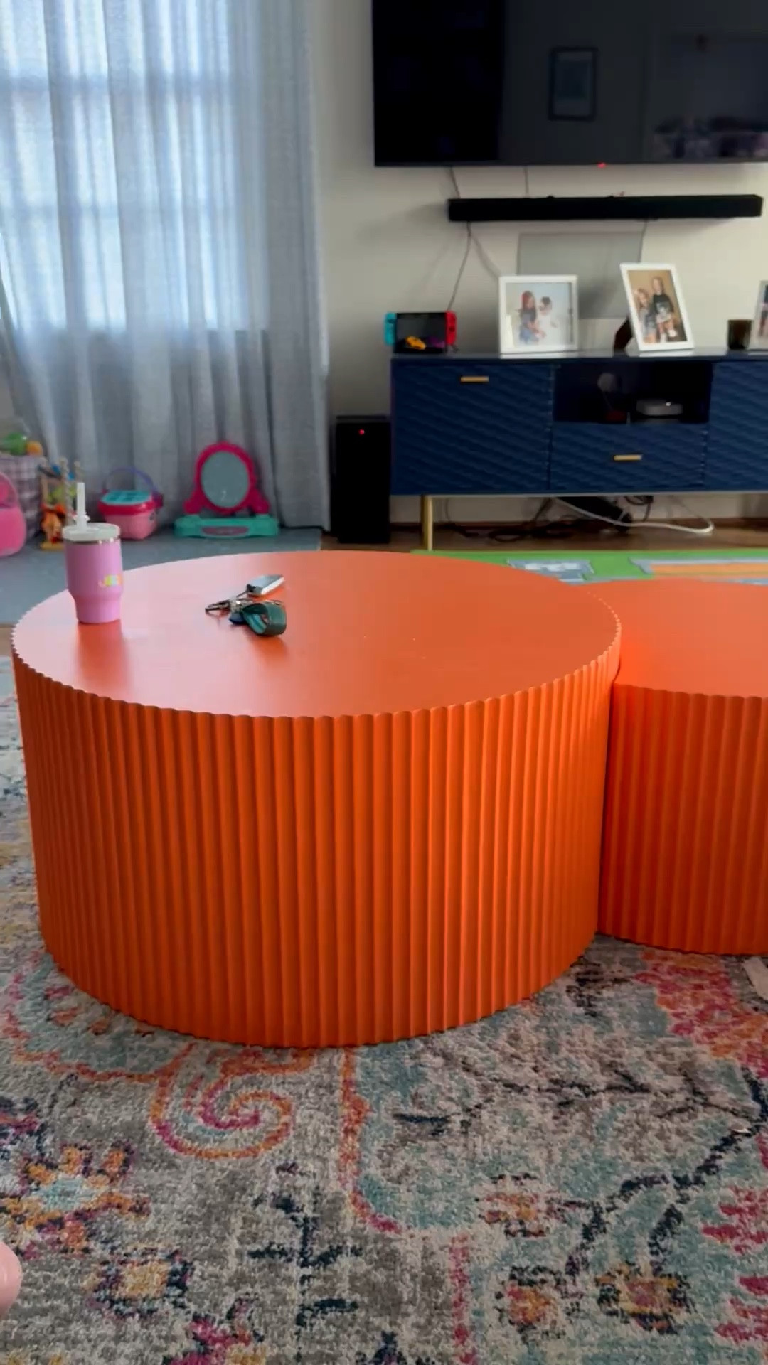 Unique pieces we love right now: this blue TV stand and orange table add the perfect pop of color and personality to our space. Such a fun way to make your home feel styled but still lived-in. Linking both (and similar options) here for you.

#ltkhome #homedecorfinds #colorfulhome #interiorinspo #ltkstyle #homeinspo #statementpieces #eclecticdecor #modernhome #ltkfinds

#LTKmomlife #LTKHome #LTKvlog