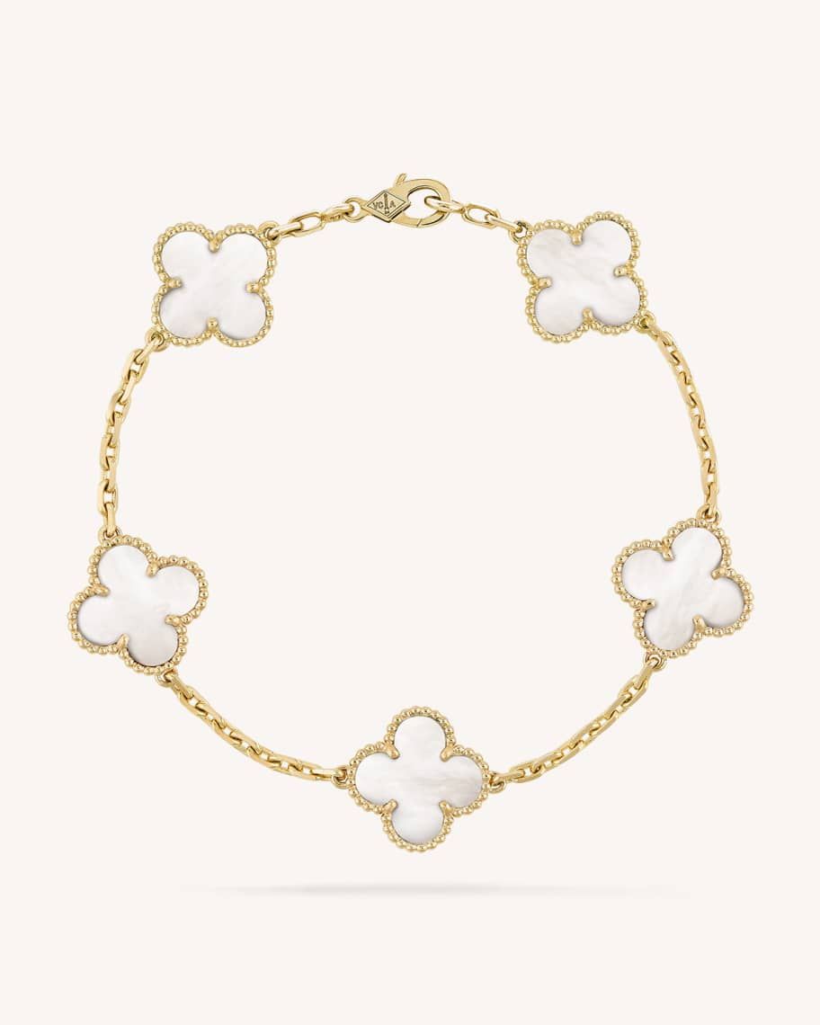 Van Cleef & Arpels Vintage Alhambra Bracelet, 5 Motifs | Neiman Marcus