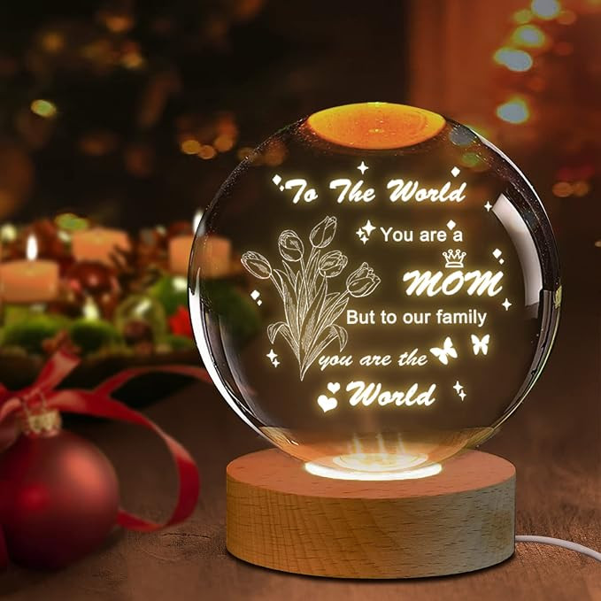 Crystal Ball Gifts for Mom Birthday Mother's Day Gift from Daughter Son,Women Present with LED Ni... | Amazon (US)
