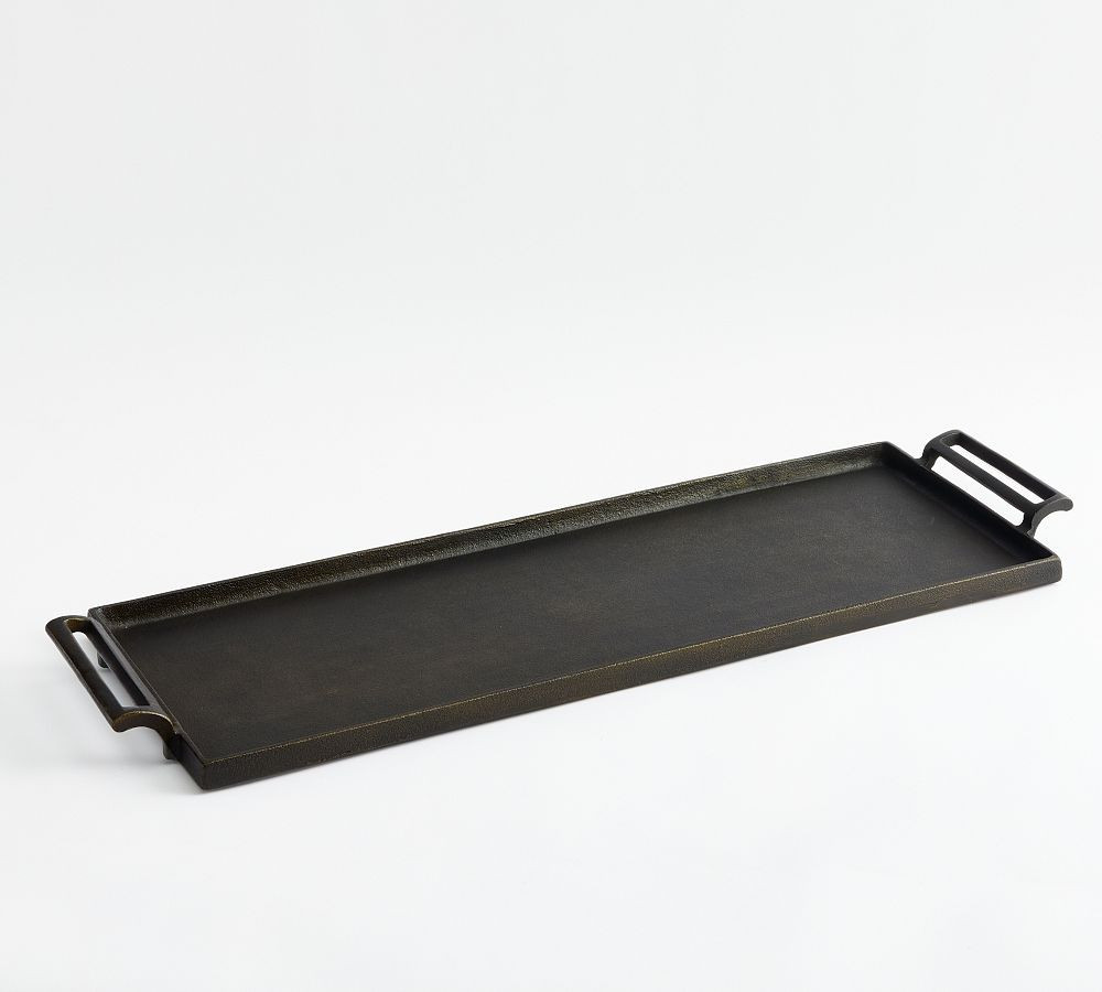 Metal Decorative Tray, Rectangle, Large, Antique Bronze | Pottery Barn (US)
