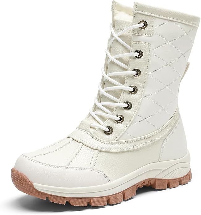 DREAM PAIRS Snow Boots for Women Waterproof Mid Calf Lace Up Duck Boots Warm Faux Fur FuzzyGo Bol... | Amazon (US)
