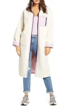 Longline Teddy Fleece Coat | Nordstrom