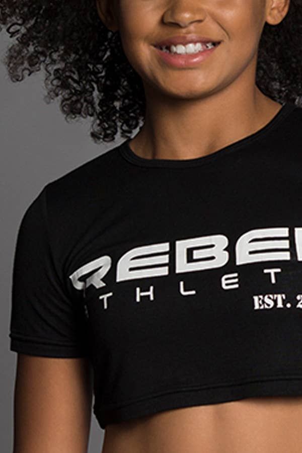 Rebel Athletic Est. 2013 Premium Cropped Tee in Black | Rebel Athletic