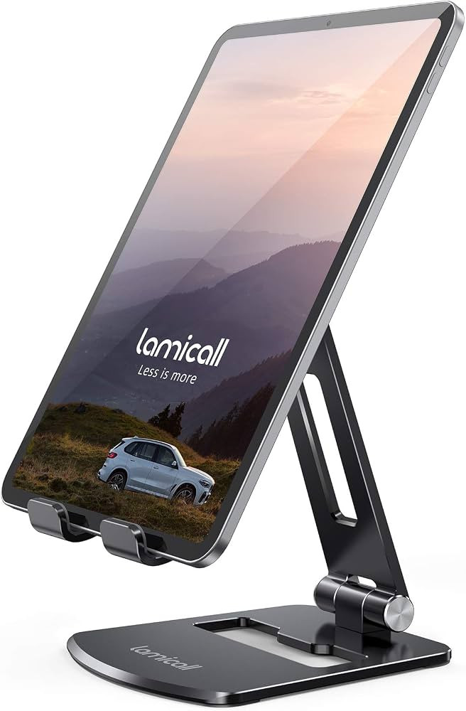 Lamicall Adjustable Tablet Stand Holder - Foldable Tablet Dock, 360 Degree Rotating Desktop Table... | Amazon (US)