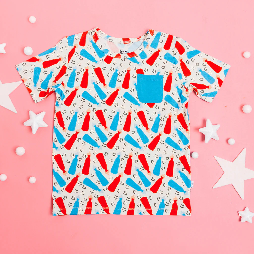 BURSTING RED WHITE & BLUE DREAM POCKET TEE | Dream Big Little Co.