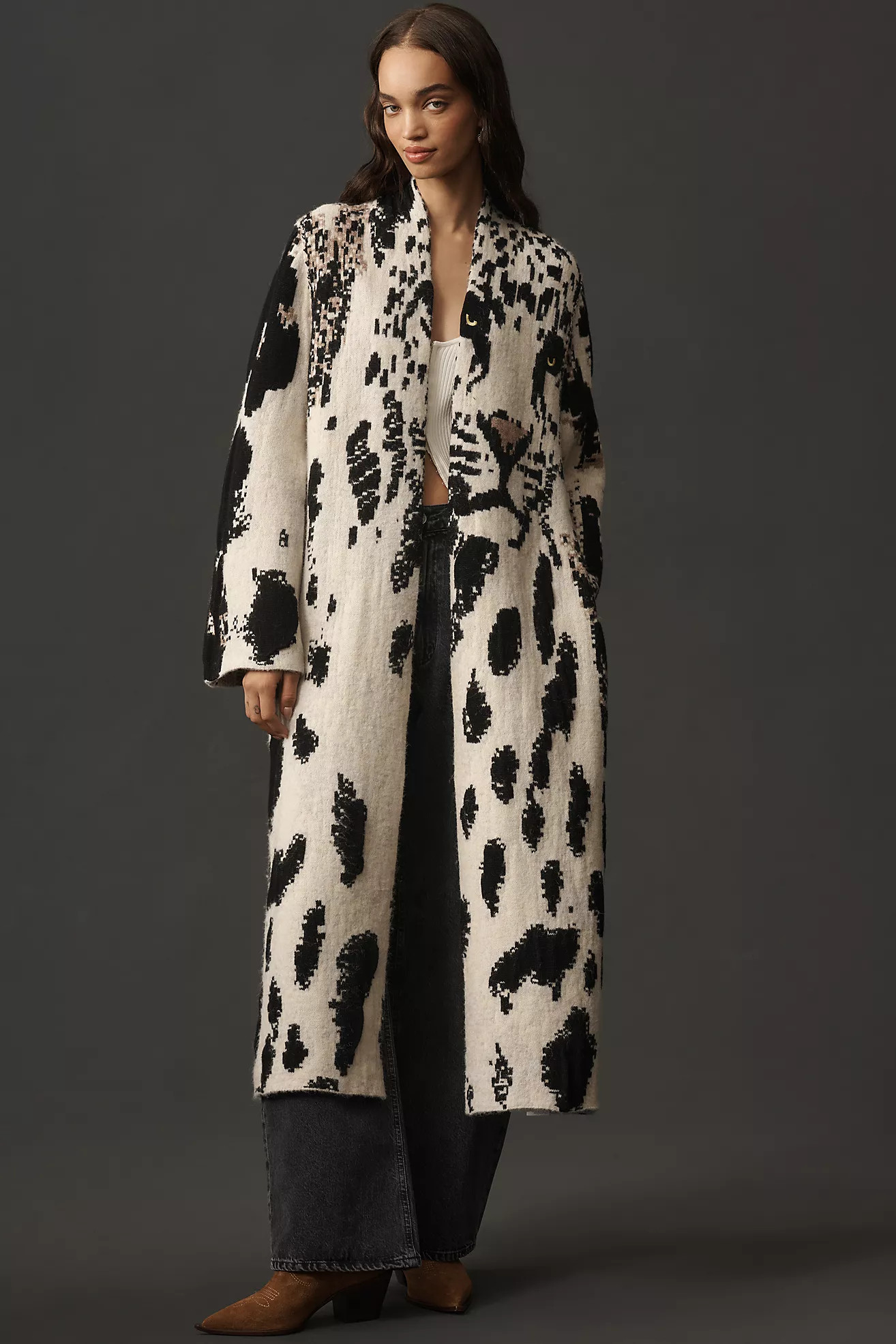 Pilcro Leopard Print Sweater Duster | Anthropologie (US)