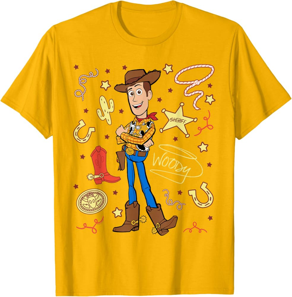 Disney and Pixar's Toy Story Sheriff Woody Western Collage T-Shirt | Amazon (US)