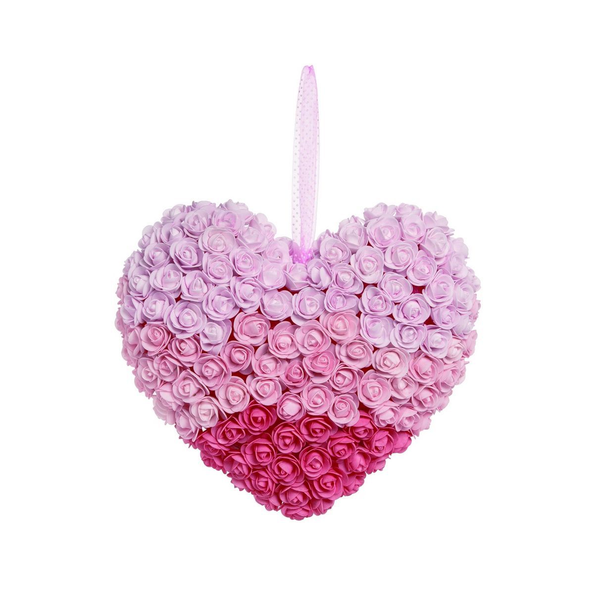 Transpac Foam 25 in. Pink Spring Rose Heart Shaped Wreath | Target