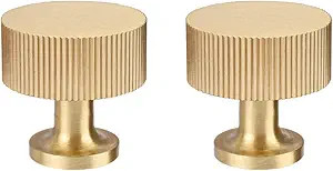 RZDEAL 2pcs Solid Brass Cabinet Knobs Pulls Cabinet Drawer Dresser Gold Knobs Modern Handles Knob... | Amazon (US)