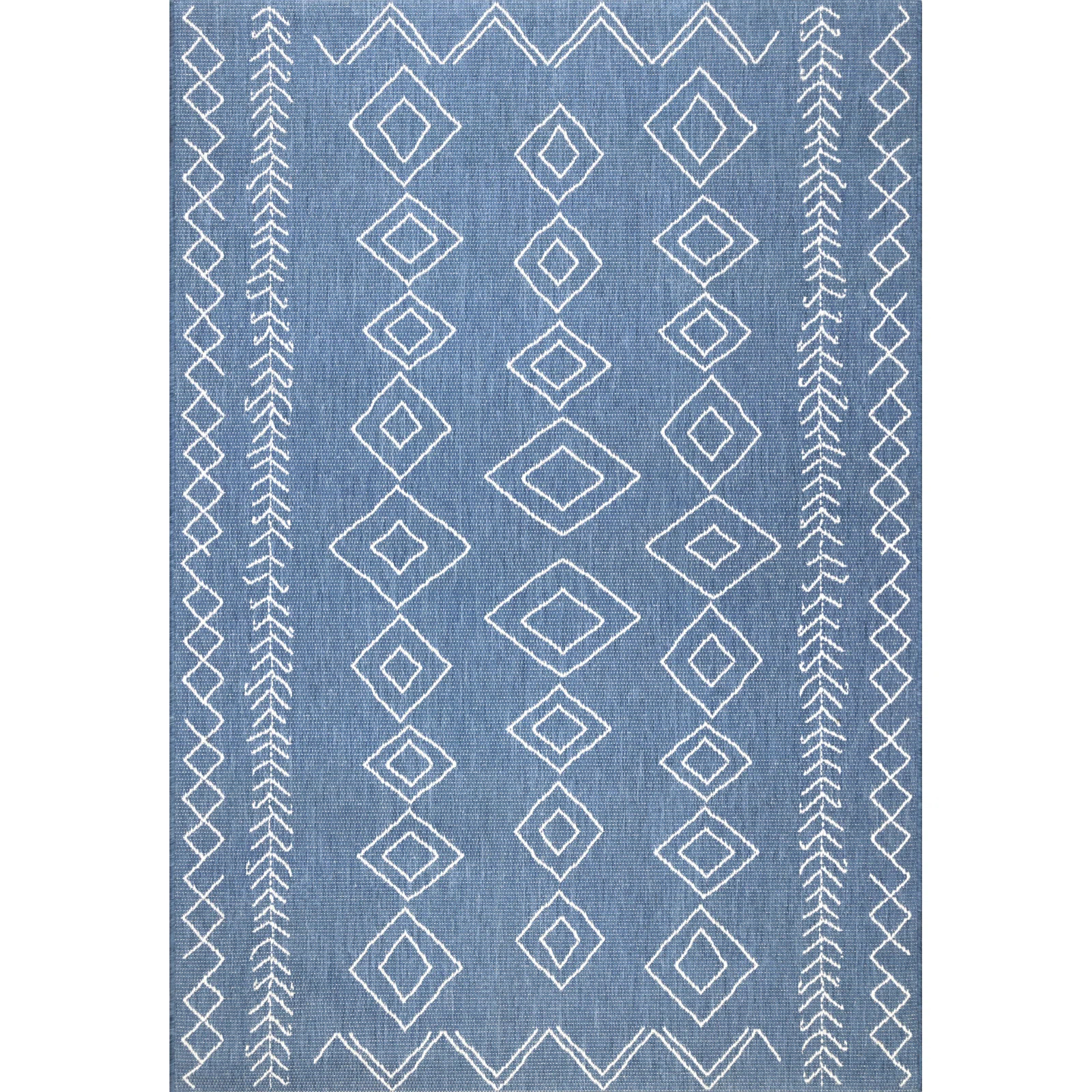 Allaryce Geometric Blue Indoor/Outdoor Area Rug | Wayfair North America