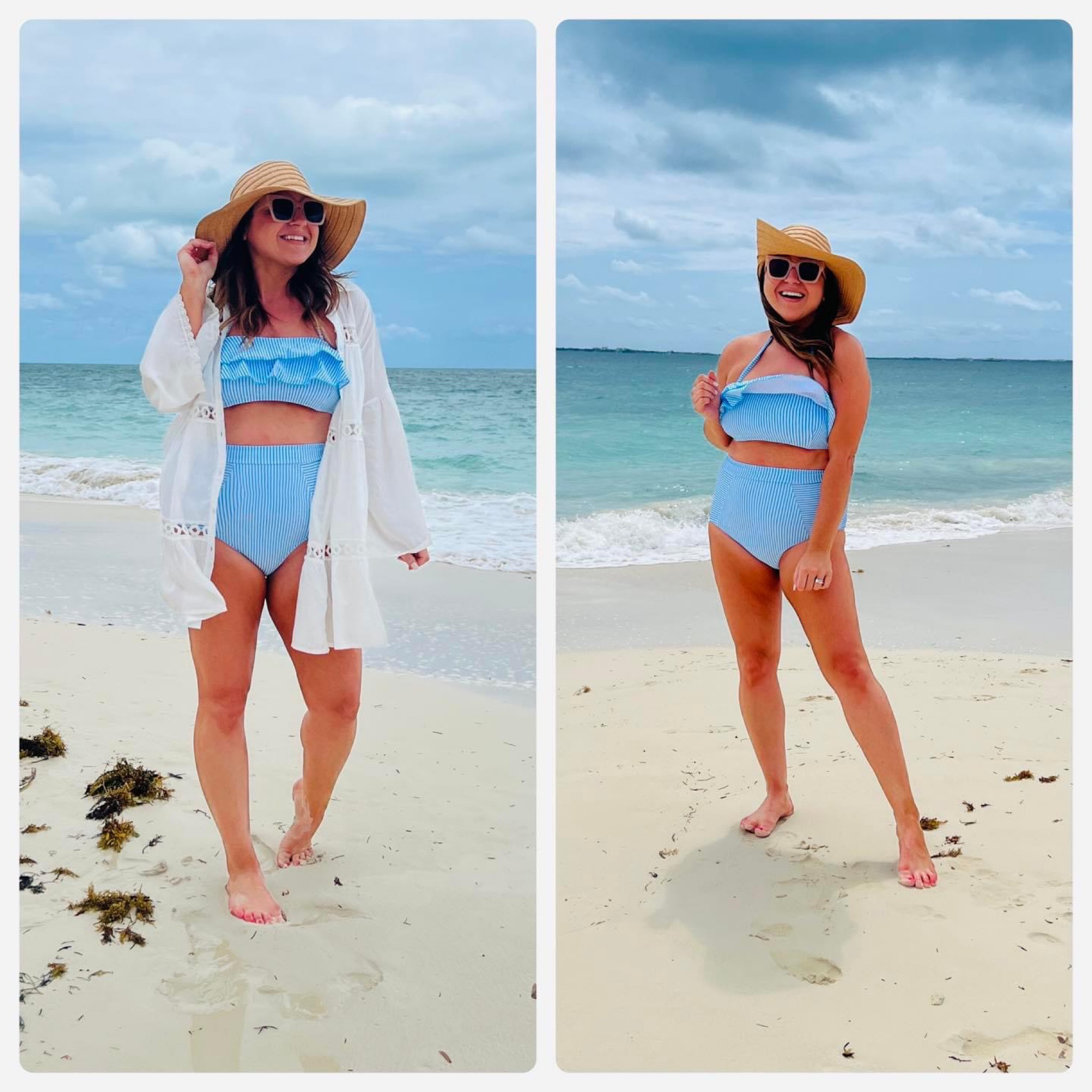 I love a good high waisted two piece, and this one has full booty coverage 👏 The strap is removable, so no tan lines for this lady! Other colors available and fits TTS. 

#LTKtravel #LTKstyletip #LTKswim