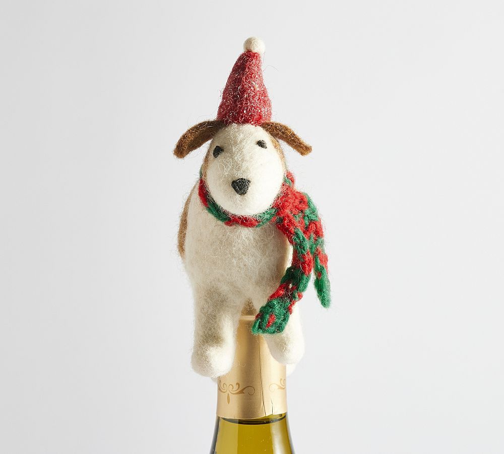 Festive Dog Wine Topper | Pottery Barn (US)
