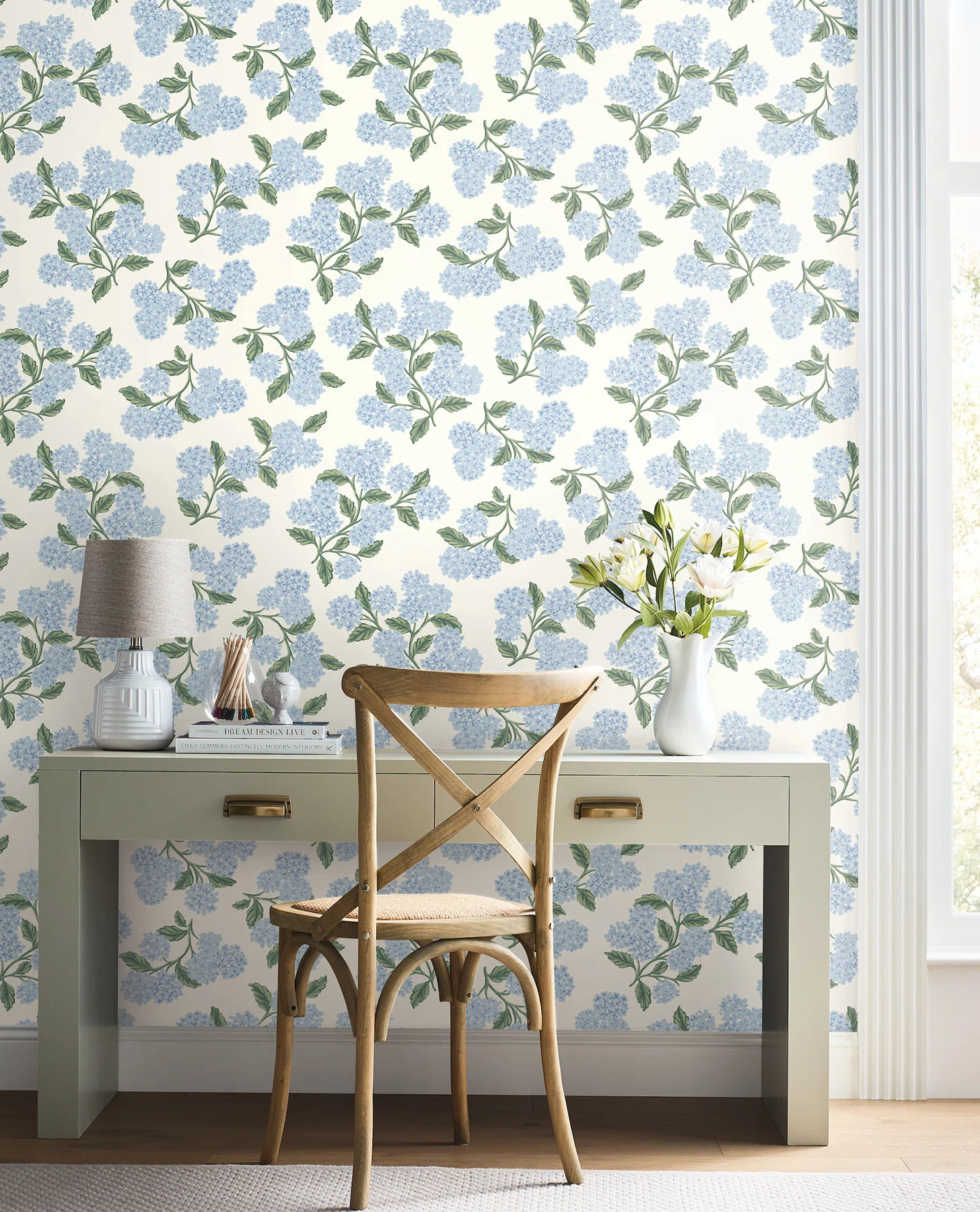 Rifle Paper Co. Hydrangea White Peel and Stick Wallpaper & Reviews | Wayfair | Wayfair North America