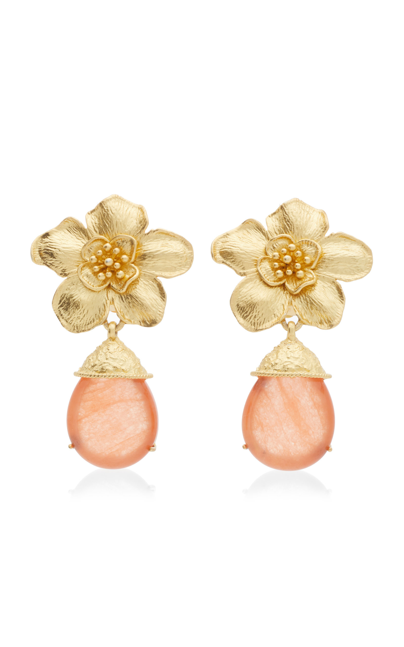Cassia 24K Gold-Plated Jade Earrings | Moda Operandi (Global)