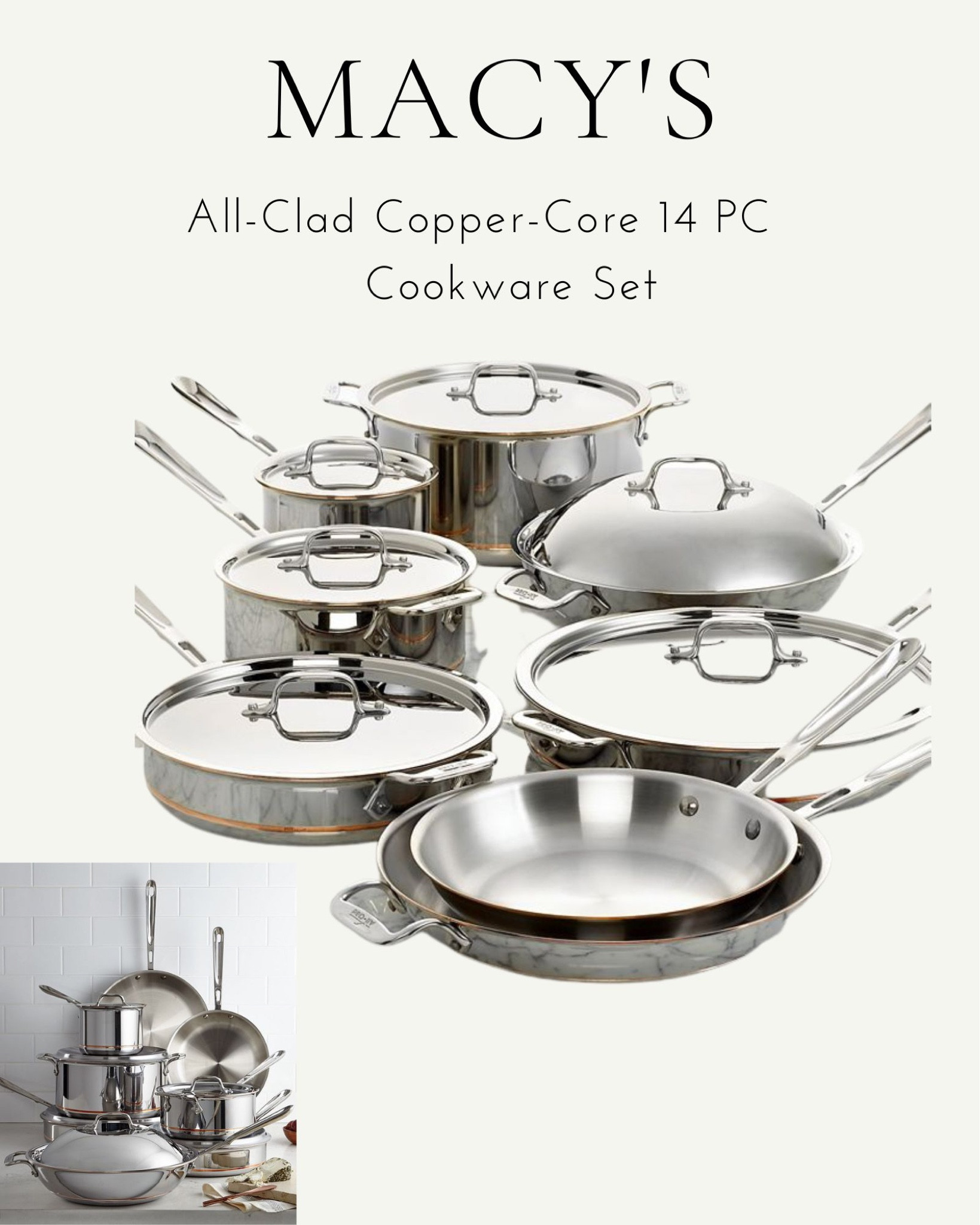 All-Clad Copper Core 14 PC Collection, NONTOXIC, Premium cookware. All clad pots and pans. Stainless steel. These are seriously the best investment we’ve made to our kitchen cookware that will last a very long time. Copper core ensures maximum and even heat conductivity. 

#allclad #stainlesssteel #coppercore #cookware

#LTKfamily #LTKhome