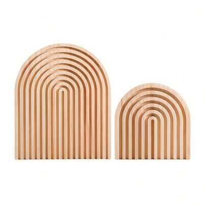 2-Pack Decorative Wooden Cutting Board, Rainbow-Shaped Wooden Serving Board Bohemian Style Cutting Board Decoration For Home Kitchen Plate (11.81 X 9. | SHEIN