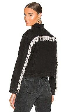 superdown Raya Rhinestone Fringe Jacket in Washed Black from Revolve.com | Revolve Clothing (Global)