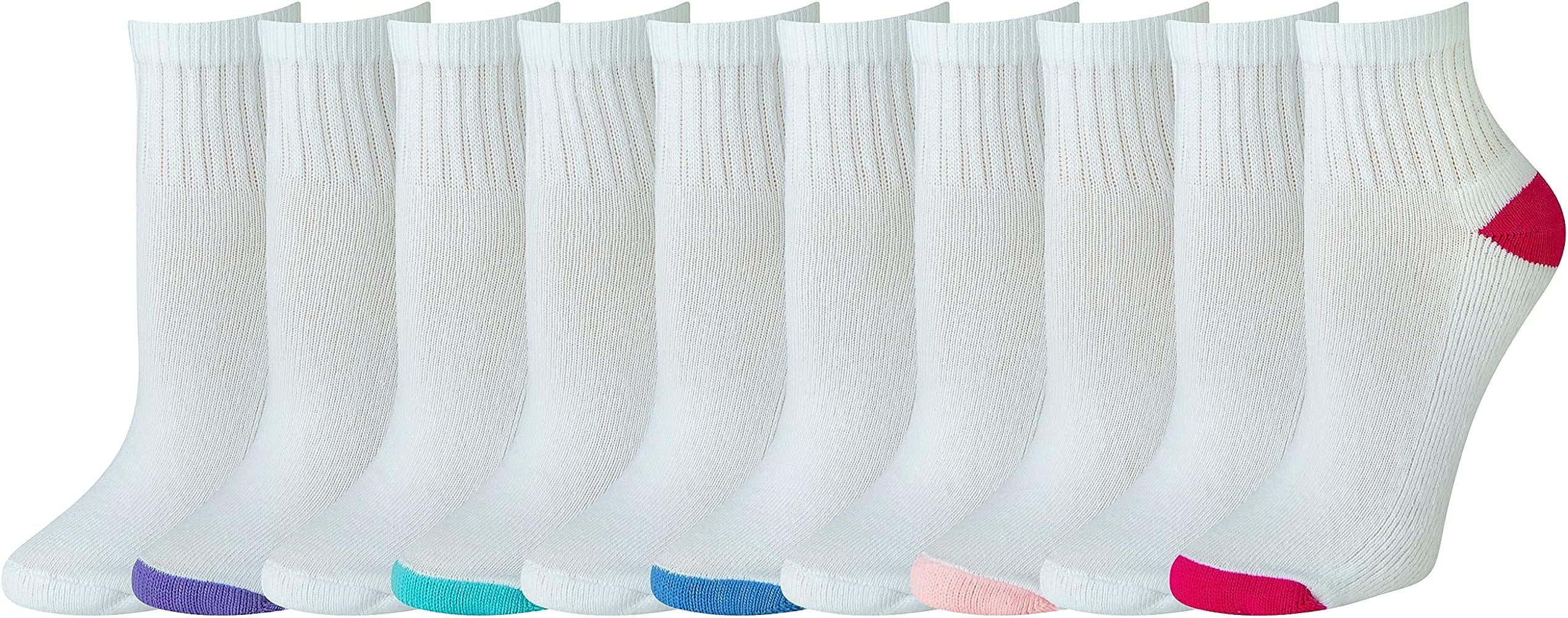 Amazon Essentials Women's Cotton Lightly Cushioned Ankle Socks, 10 Pairs | Amazon (US)