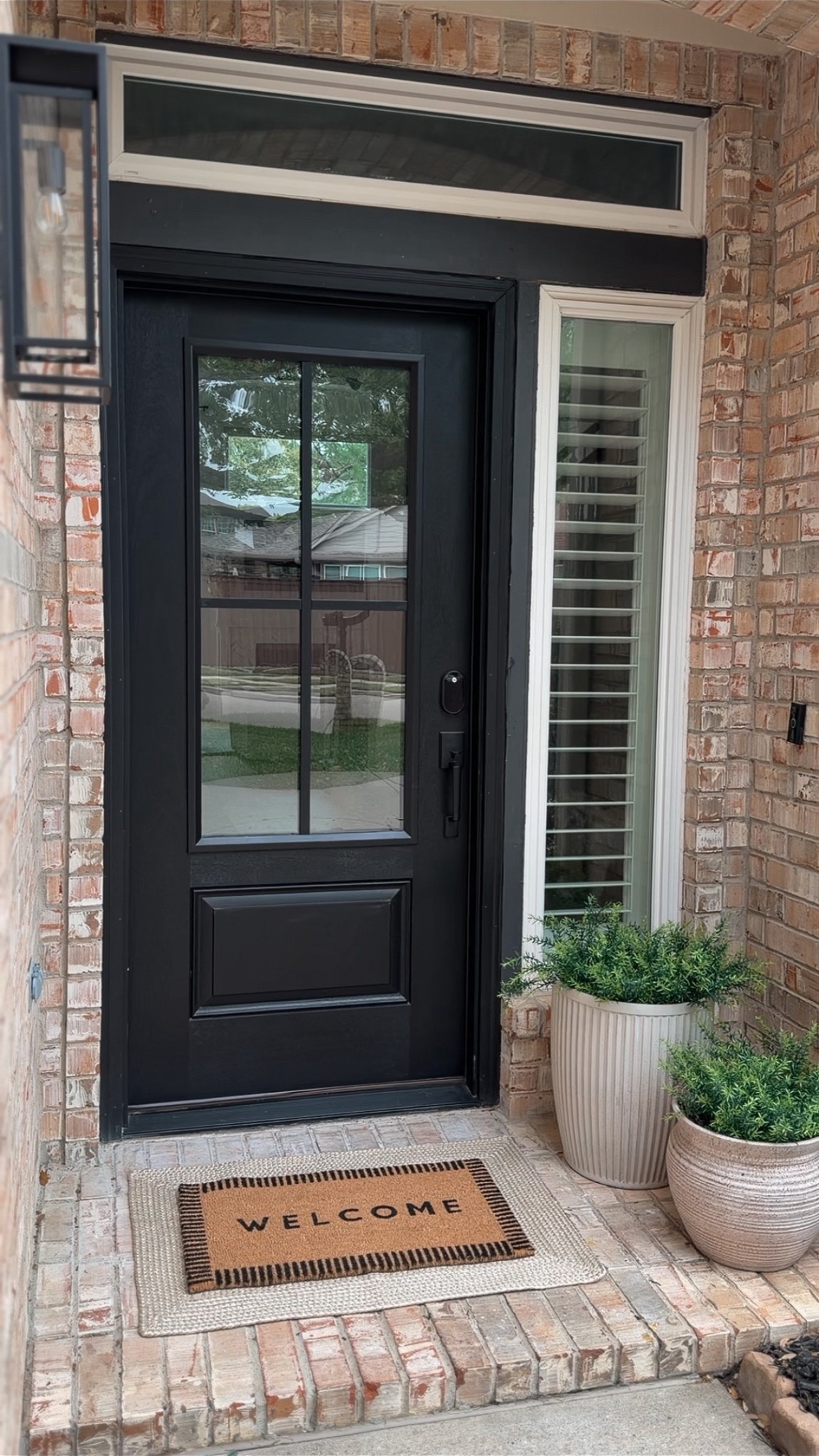 Small front porch decor inspo! Everything is affordable from Amazon + Target, including my porch light . Our door is Knockety Doors!

Layered doormat, faux plants, pots

#LTKSeasonal #LTKHome