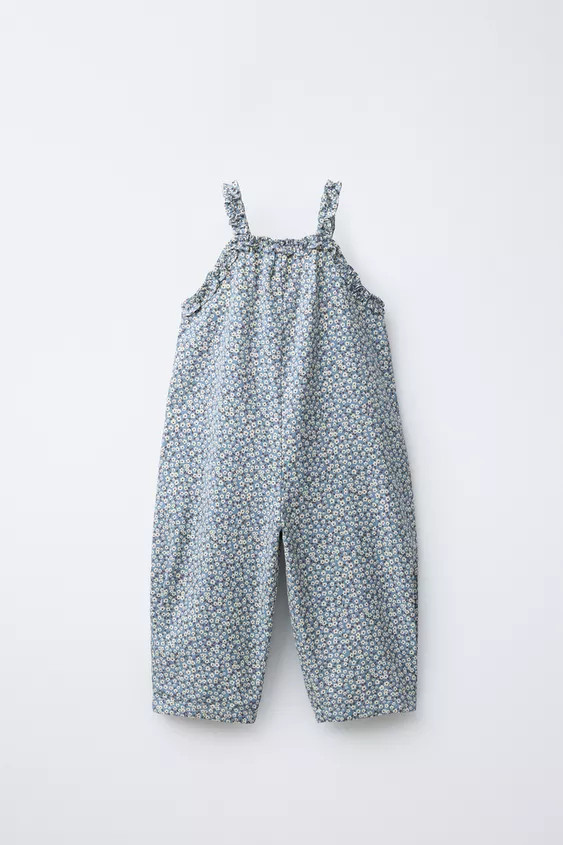 LONG FLORAL DUNGAREES | Zara UK