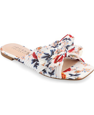 Journee Collection Women's Serlina Bow Flat Sandals - Macy's | Macy's
