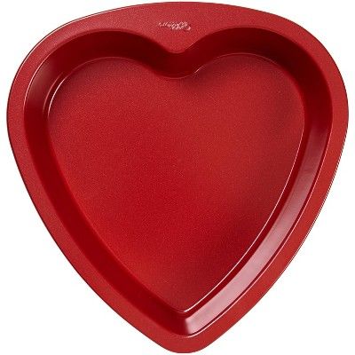 Wilton 10.2&#34; Metal Non-Stick Heart Shaped Baking Pan Red | Target