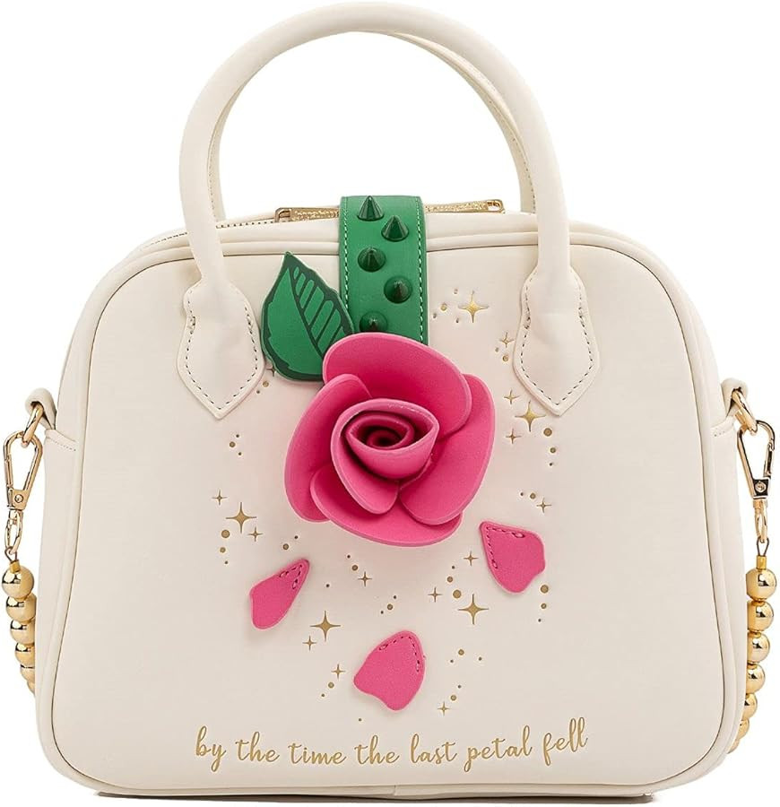 Loungefly Beauty and the Beast Rose Crossbody Bag Off White | Amazon (US)