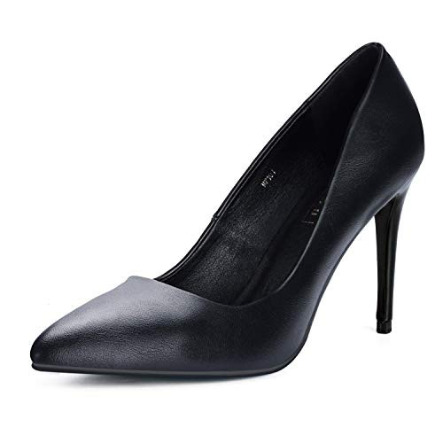 IDIFU Women's IN4 Classic Pointed Toe High Heels Pumps Wedding Dress Office Shoes (Black PU, 6.5 B(M) US) | Amazon (US)