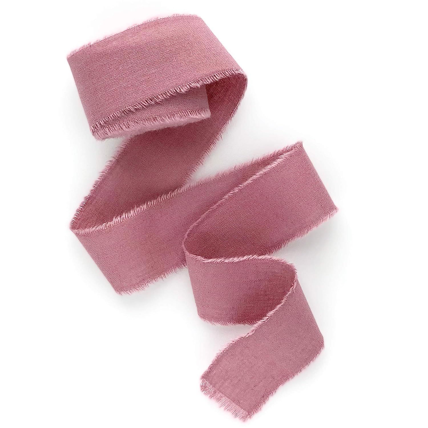 Dusty rose ribbon 1/2" 1" 2" 3 inch wide 5yd cotton Frayed edges hand dyed for Rustic wedding inv... | Amazon (US)