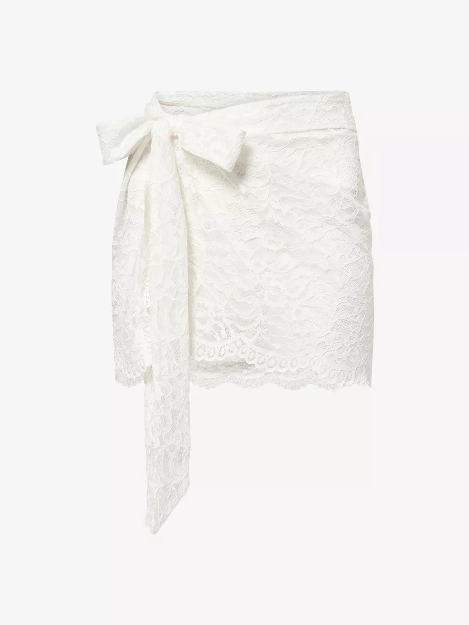 Floral Lace Woven Mini Skirt | Selfridges